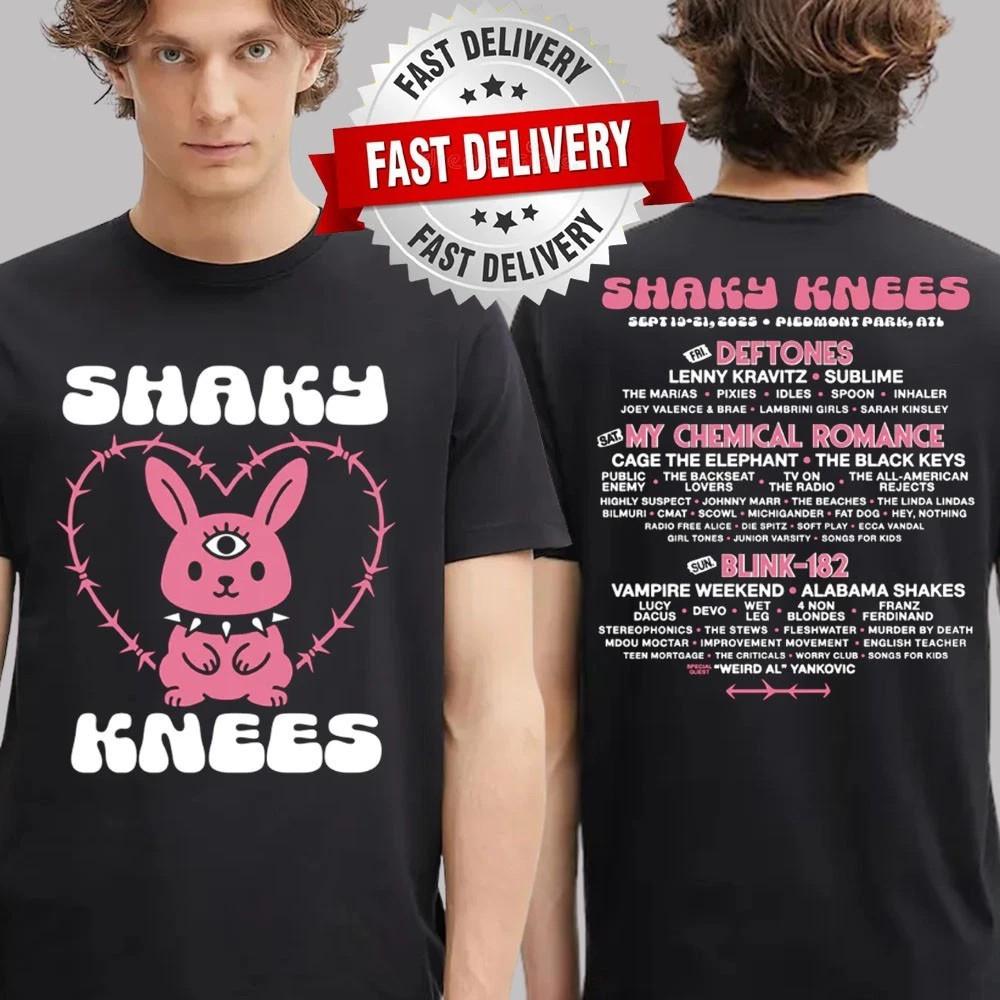 Shaky Knees Festival 2025 Bunny Two Sides T Shirt Full Size S-5XL Unisex T-Shirt S