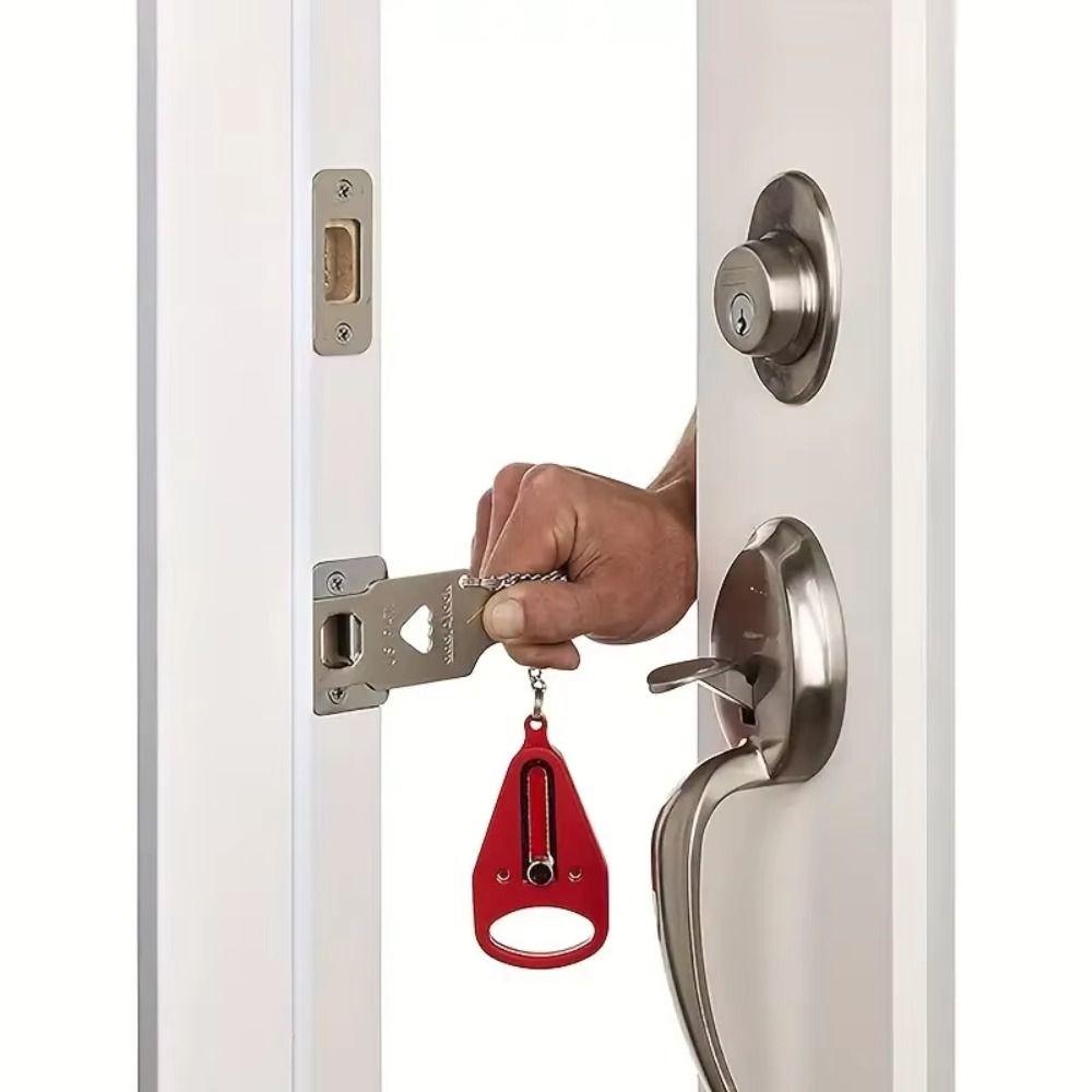 Battery-Free Portable Door Lock Double Hole Security Door Lock Universal Lock Hotel Security