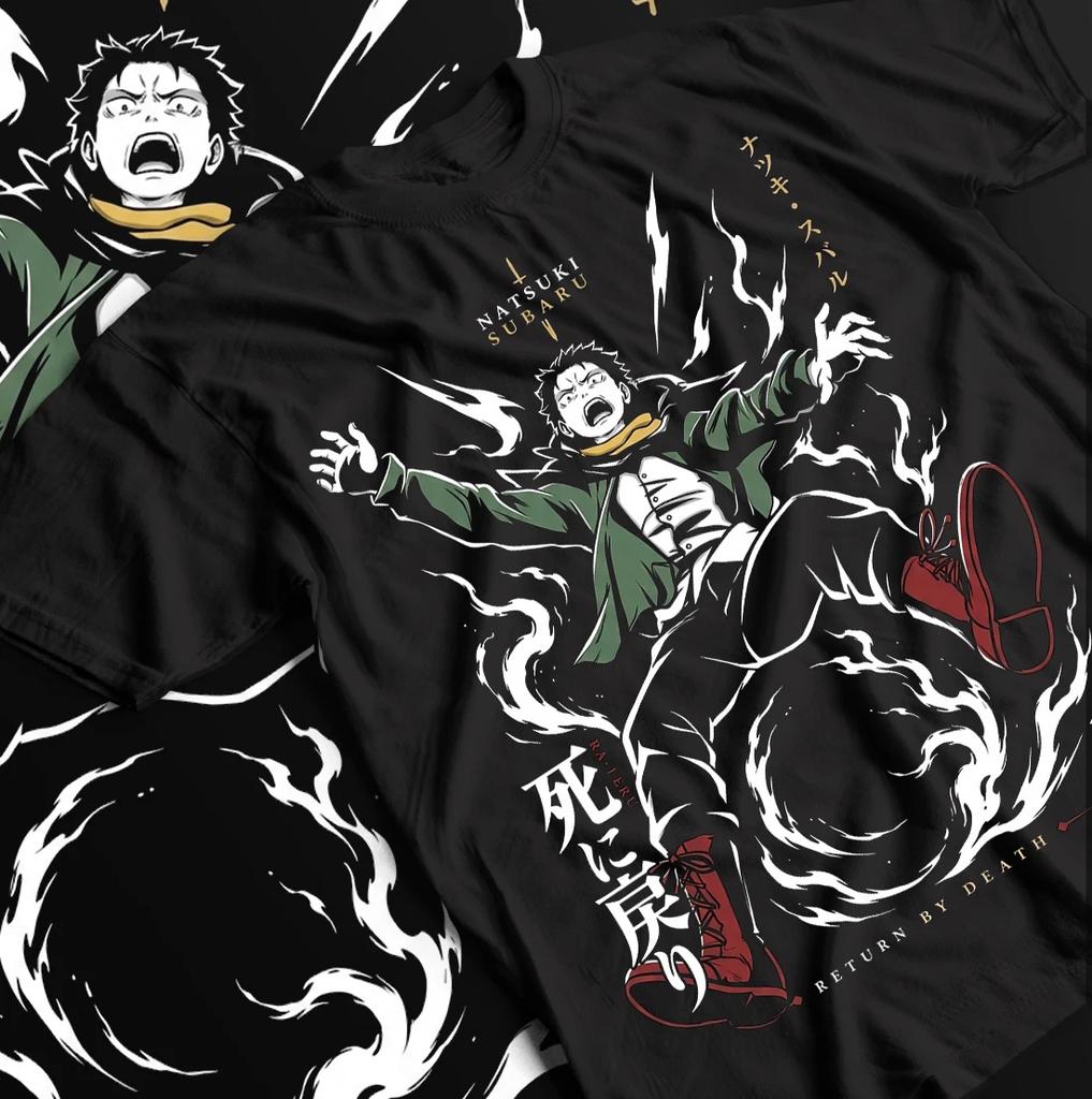 Re:Koszulka Zero, Koszulka Re Zero, Emilia, Ram, Subaru, Japońska, Manga, Anime Tee.