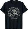 Triskelion Celtic Spiral Druid Pagan Leaf Nature Art Symbol Unisex T-Shirt