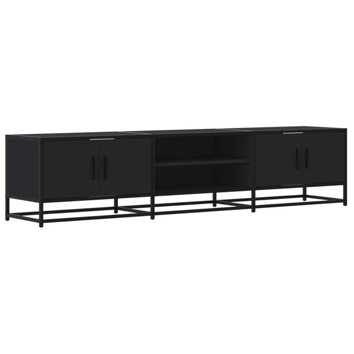 VidaXL Meuble TV noir 180x35x41 cm bois d'ingénierie, support TV, buffet TV, meuble multimédia, banc TV, meuble hifi, centre 3300775