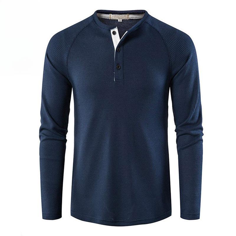 Men’s Long Sleeve Solid Henley Shirt