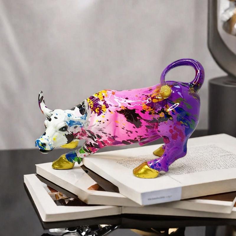 Wall Street Bull Ornament Charging Bull Animal Figurine Art Resin Charging Bull Figure Stylish Bull Figurine Workplace Decor for