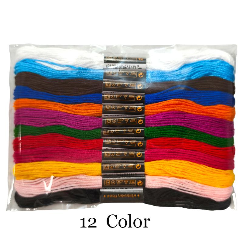 100 Pcs Floss Random Color Cross Stitch Embroidery Thread Rainbow Color Handmade Embroidery Thread for DIY Sewing