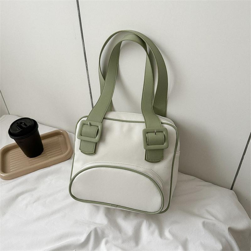 Fashionable Small Box-shaped Handbag For Women Elegant Pu Leather Carry Bag