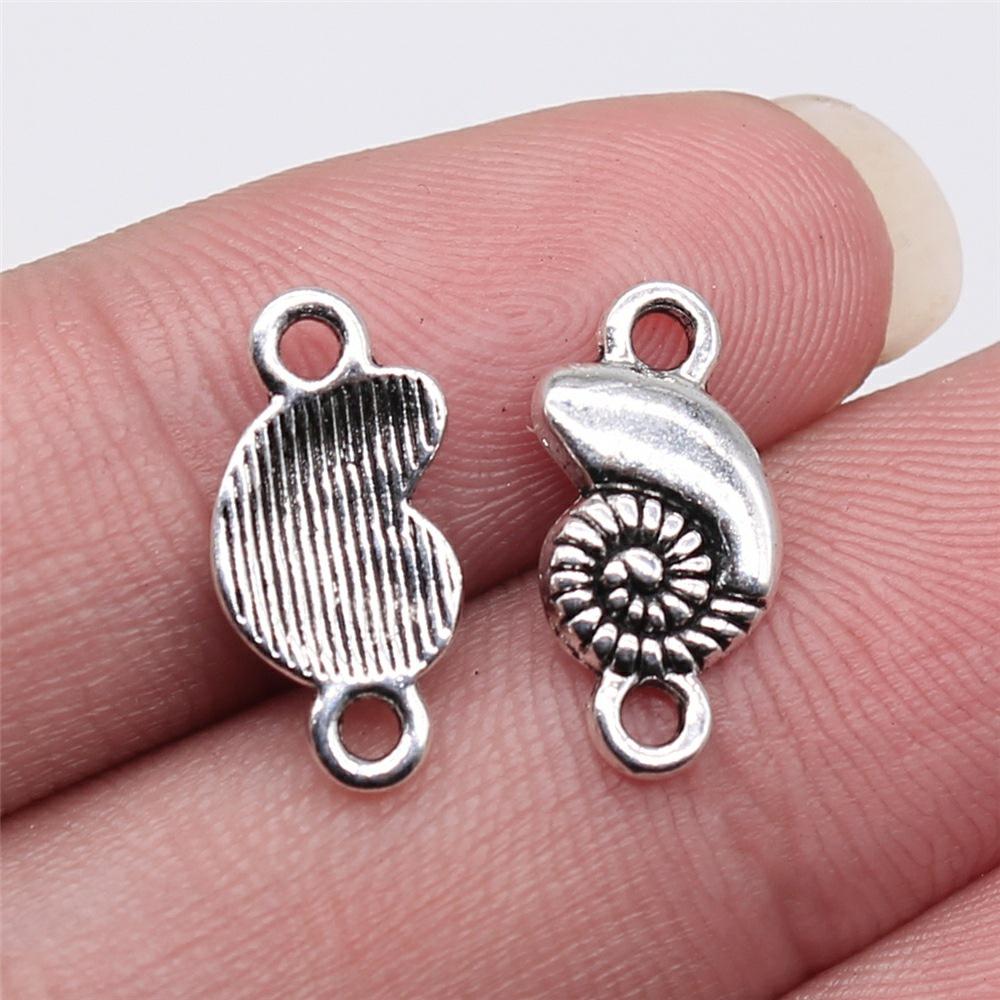 20pcs Shell Charms Antique Silver Color Sea Shell Pendant Charms Shell Charms For Jewelry Making DIY Craft