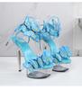 Strap Shoes Butterfly Sexy Super High Heels 15CM Thin Heel Waterproof Platform Sandals Transparent Crystal LFD