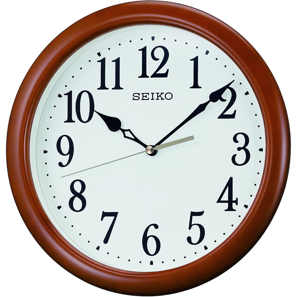 Seiko Clock Wall Clock, Analog, Wooden Frame, Brown Wood Finish, KX620B