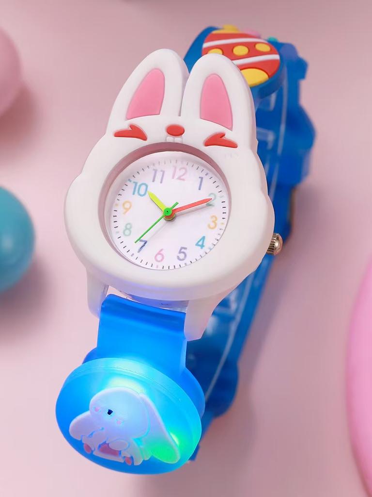 Cute cartoon rabbit watch cool lights quartz watch, suitable for Halloween Christmas gift