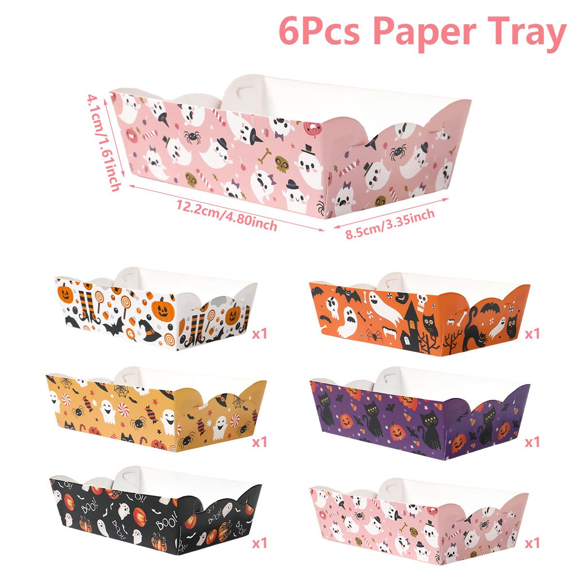 

Halloween Pumpkin Ghost Paper Snack Tray Happy Halloween Party Decoration 2025 Candy Plate Haunted House Supplies Trick or Treat