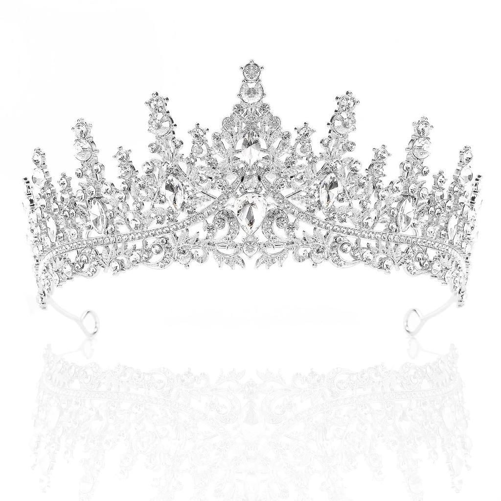 Tiara for Women, Crystal Queen Crowns, Rhinestone Princess Tiaras, Royal Hair Accessories Perfect for Birthday Decorations, Wedding Brides, and