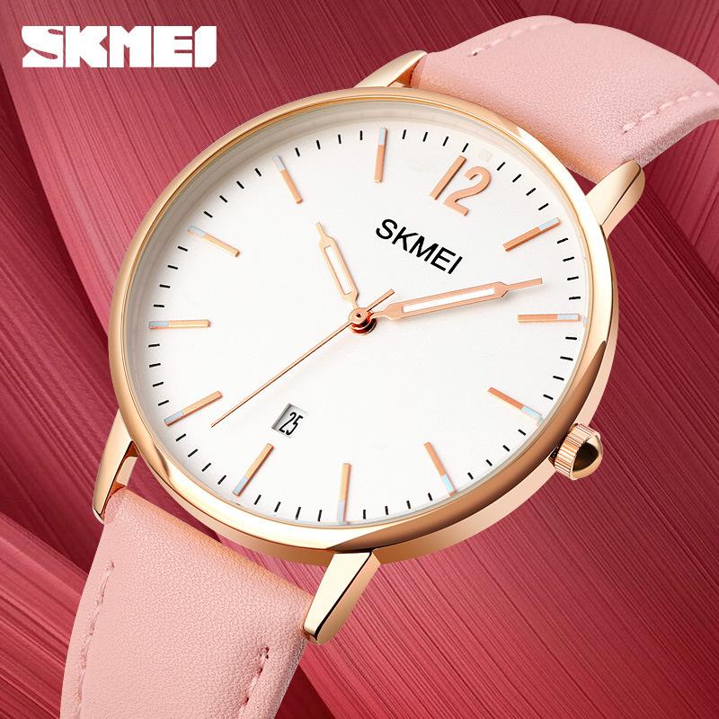 

Moment Beauty SKmei Simple 3D Scale Hand Rose Gold Commuter Calendar Quartz Japanese Round Женские часы