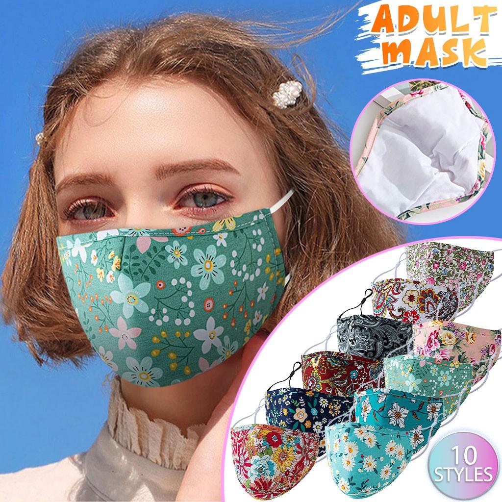 1PC Adult Washable Breathable Floral Print Protector Face Mask