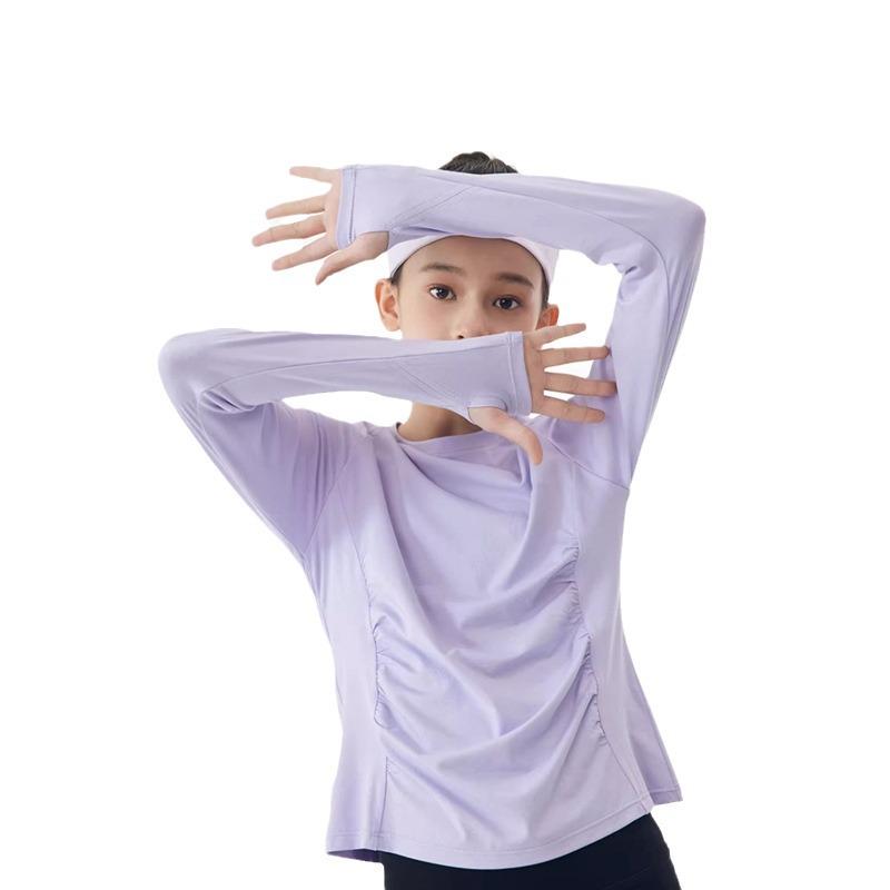 Spring & Autumn Girls' Long-Sleeve Nylon Quick-Dry Yoga & Sports Set