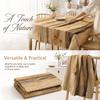 Square Printed Table Cover Rustic Wood Pattern Polyester Table Cloth  Outdoor Event