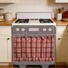 Heat Resistant Fabric Oven Curtain With Adjustable Ribbons And Elegant Ruffled Trim Cabinet Dish Washer Hide Skirt Cover