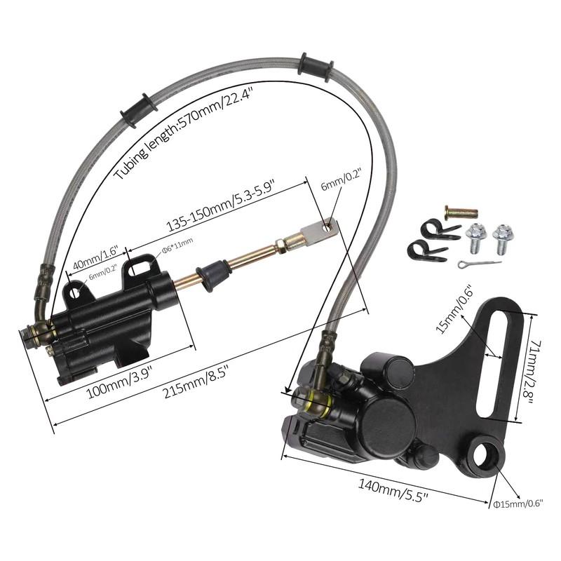 Motorcycle Front / Rear Brake Caliper / Rotor  for Pit Dirt Bikes and Trail Bikes Compatible with Honda CRF70 Thumpstar Apollo