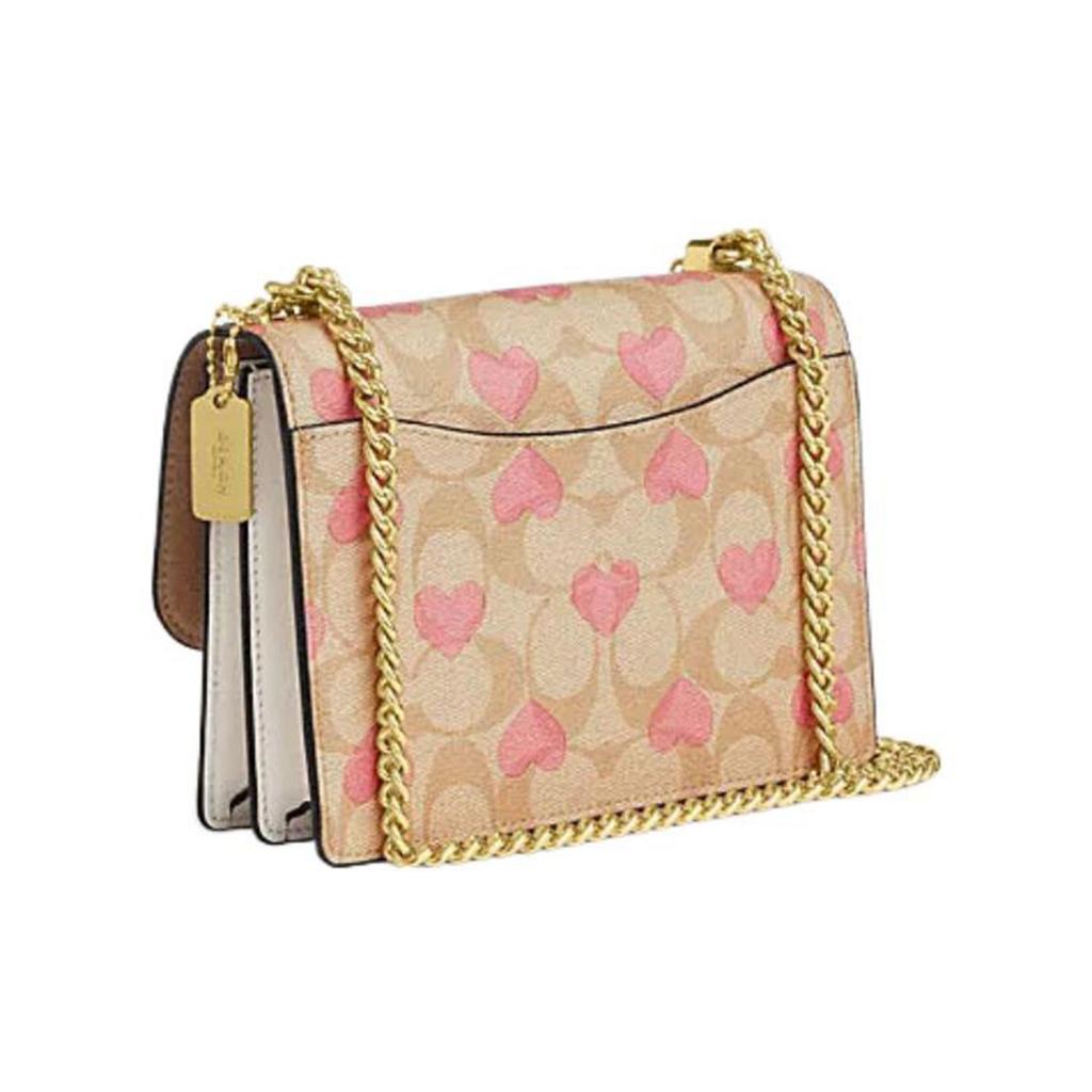 Coach Klare 18 Heart Print Classic Monogram Flap Letter Logo Canvas And Leather Chain Shoulder Bag Women Shoulder Bag CO950-IMOTV