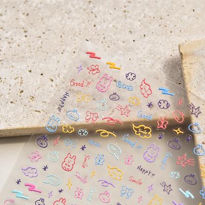Geprägter Farb-Graffiti-Nagelkunst-Aufkleber Vintage DIY Herstellung Kreative Dekorative Aufkleber