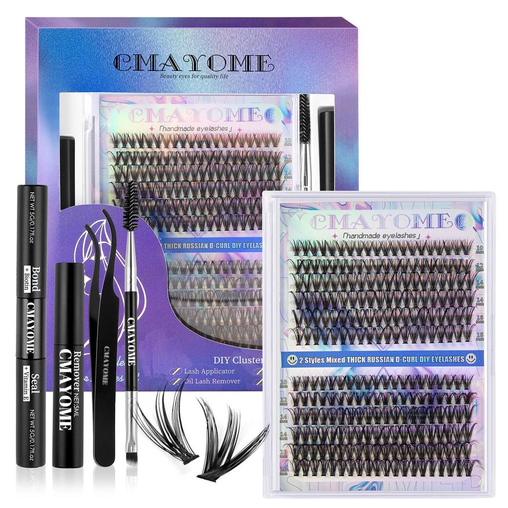 European & American Style Natural Fluffy False Eyelash Set, Single Cluster, Large Capacity Eyelash Extensions