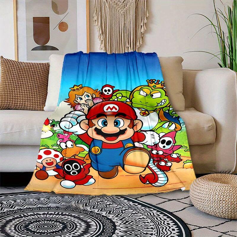 1pcSuper Mario Plush Blanket - Soft and Comfortable for All Seasons, Makes a Great Gift!B0607m