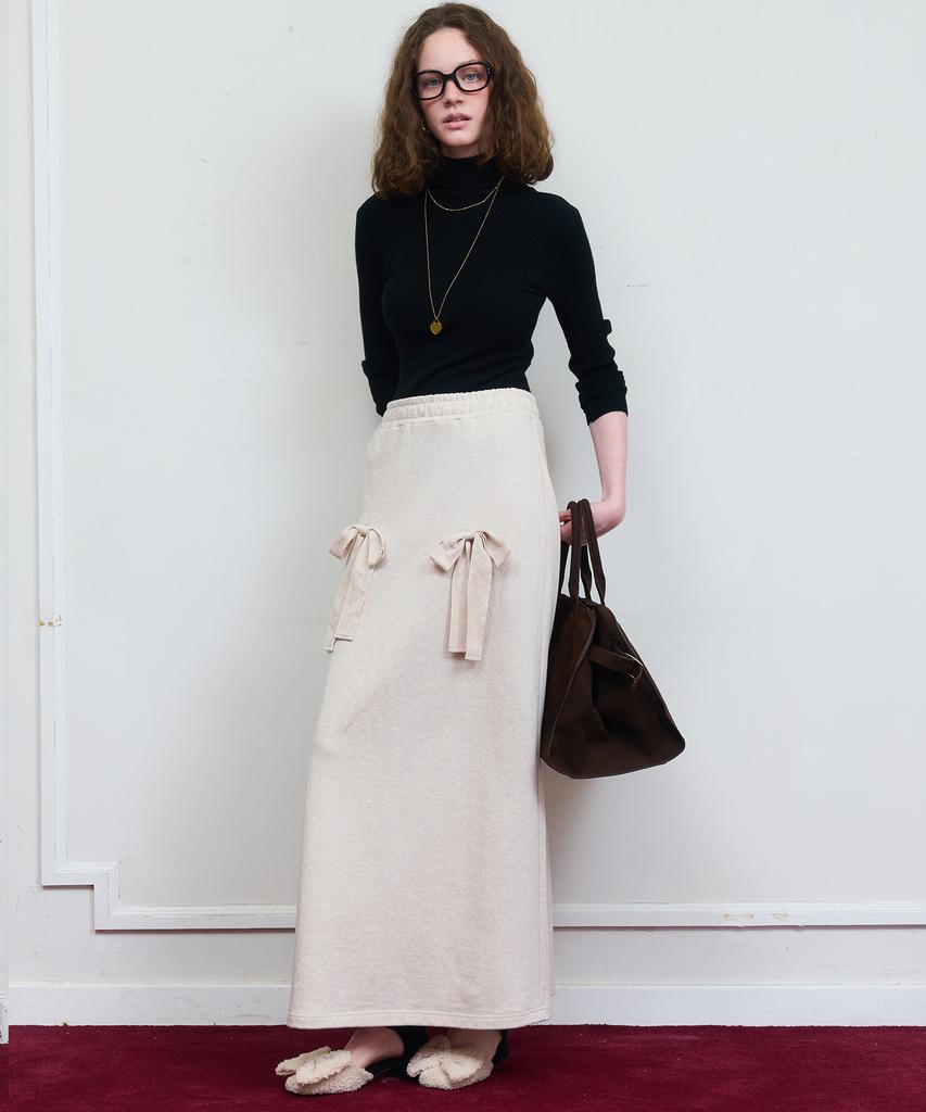 Dyuidyui Tie-Up Skirt_Oatmeal