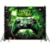 1pc Polyester Game Controller Happy Birthday Background Banner, Multi-purpose Game Themed Party Wall Decoration