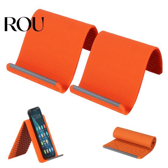 Customizable Phone Stand Flexible Silicone with Bendable Arm Portable Foldable Holder Pocket for Laptop Desk Bed Hands-Free Smartphones Tablets