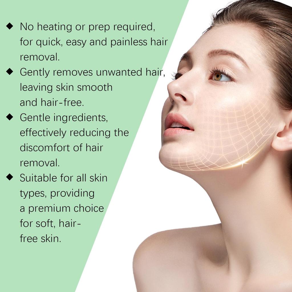 EELHOE Gentle Facial Hair Removal Wax Strips - No Residue, Portable & Easy for Daily Use