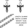 Nordic Viking Cross Sword Eye of Horus Pendant Titanium Steel Necklace for Men Amulet Jewelry