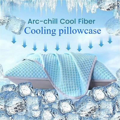 Taie d'oreiller en fibre de glace | Séchage rapide, Respirante, Sensation de fraîcheur - Parfaite pour les personnes qui ont chaud, Compatible avec les oreillers standard - Idéale pour l'été