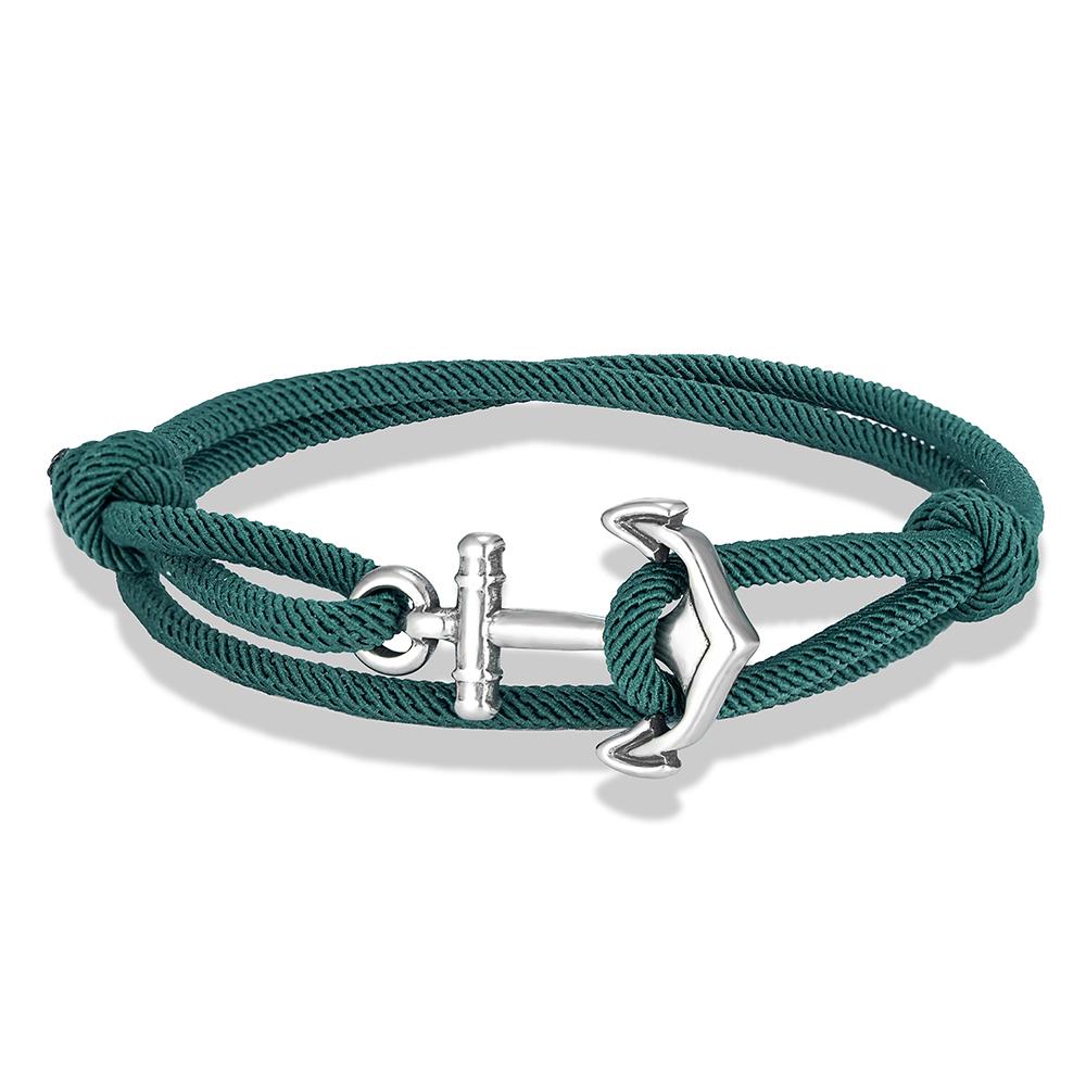 Nautical Men Anchor Bracelet Handmade Adjustable Surfering Rope Braslet Unfading 3mm Thin String Braclet Homme
