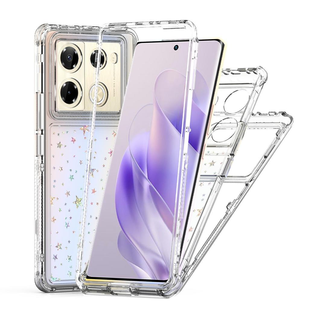 Clear Phone Case for Infinix Note 40 Pro 4G/5G/Note 40 Pro+ Precise Cutouts Acrylic TPU Cover with Laser-printed Film