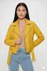 Women's Genuine Party Wear Stylish Leather Lambskin Jacket Handmade Yellow Casual