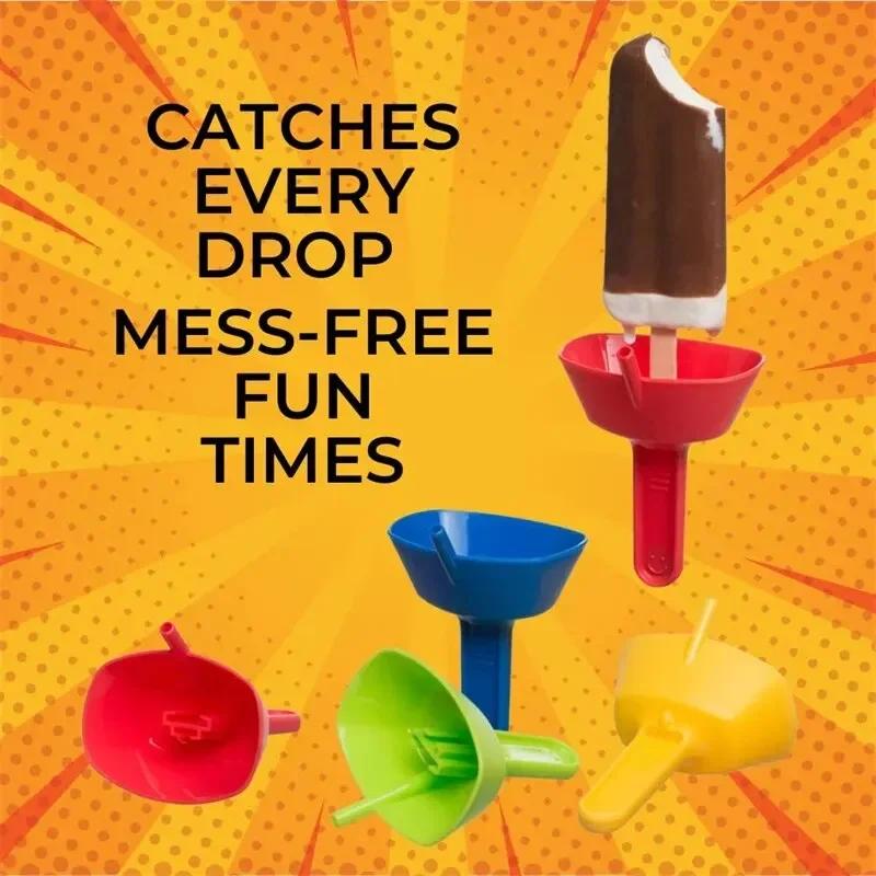 2Pcs Drip-Proof Popsicle Rack Drip Free Ice Holder No Mess Free Frozen Treats Rack Popsicle Holder with Straw For Kids Ice Cream