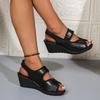 Módní Pohodlné Kožené Boty Střední Podpatek Sandály 2025 Dámské Platformové Klínky Sandály Kancelář Mama Denní