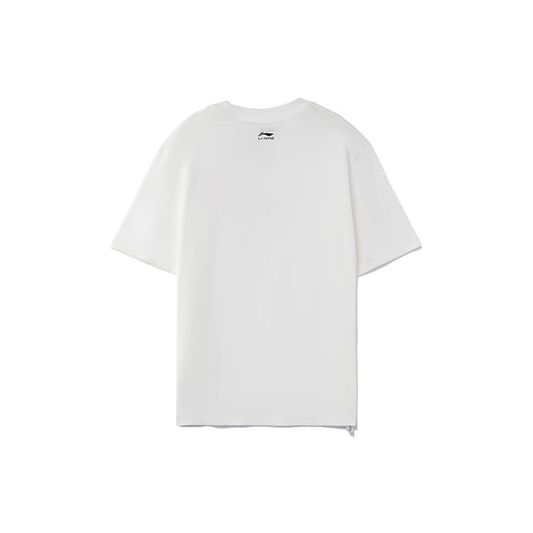 Li Ning X Disney Dumbo Series Cartoon Print Loose Round Neck Short Sleeve T-Shirt Women Tops Off-White AHSRA70-1