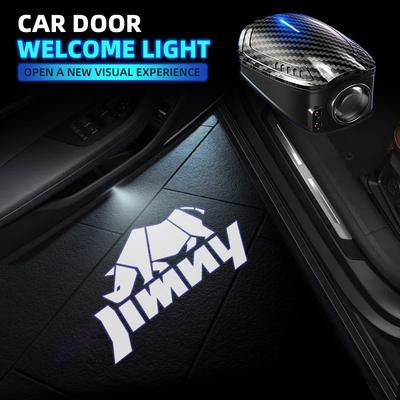 2pcs USB Rechargeable Rhinoceros Rhino Jimny Logo Car Door LED Lamps Projector Courtesy Welcome Lights For 4X4 off-Road