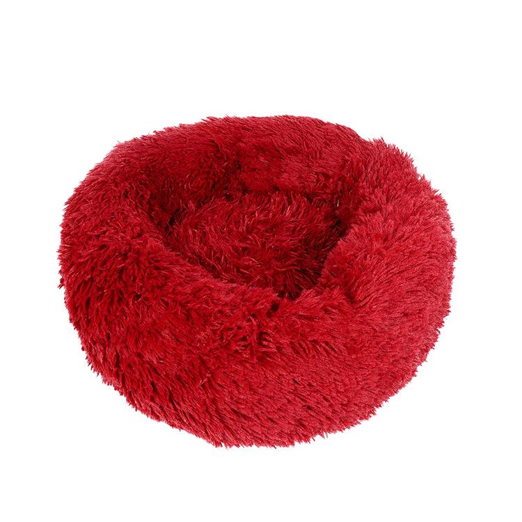 Round Plush Pet Bed: Cozy Dog & Cat Nest for Autumn/Winter