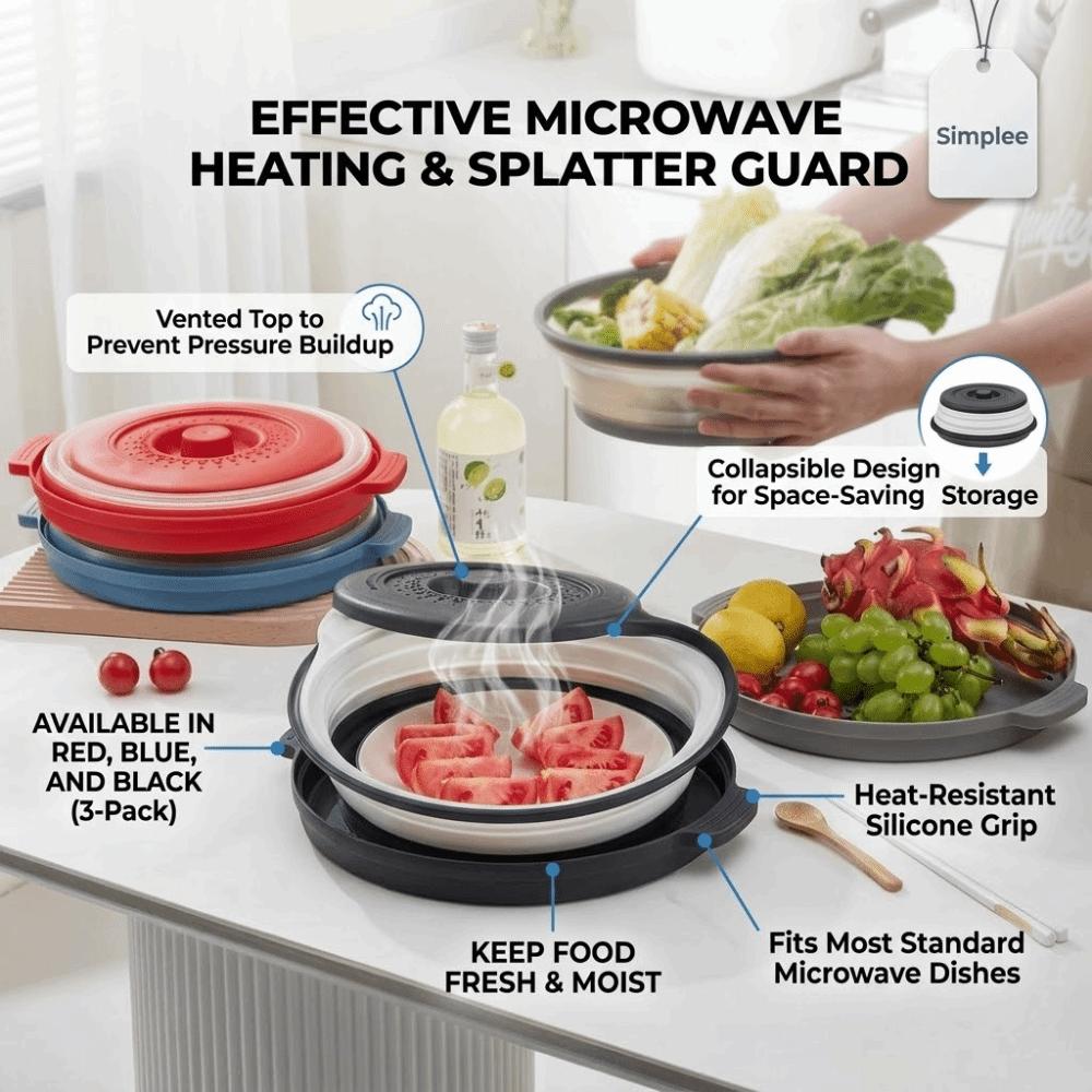 Folding Silicone Microwave Cover Oil-proof Fresh-Keeping Cover Kitchen Gadgets
