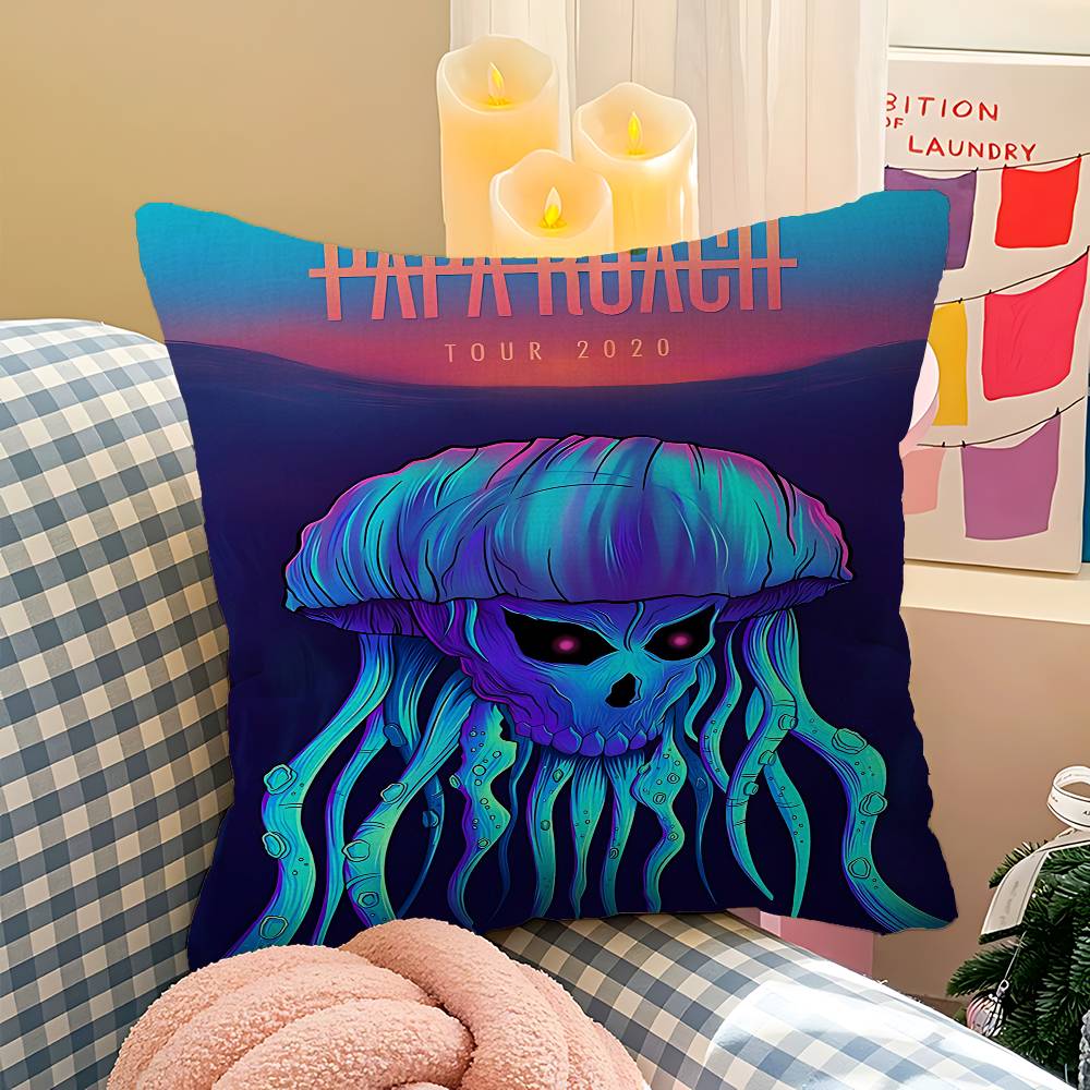 Rock P-Papa R-Roach Band Pillow Cover For Bedroom Room And Living Room Sofa Decorative Cushion Cover