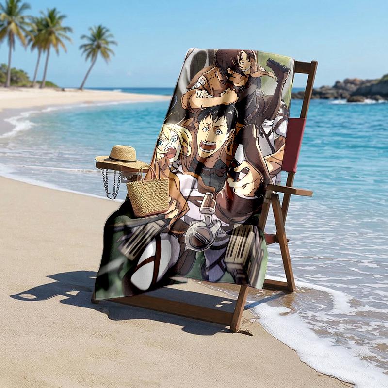 Attack Titan Fashion Beach Towel: Ideal for Summer Adventures Soft, Absorbent and Quick Drying Suitable for Swimming and Bathing