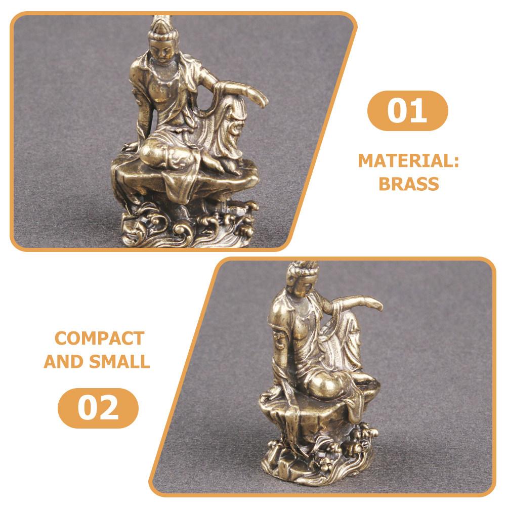 

Brass Avalokitesvara Statue Retro Style Indoor Home Desk Decor Guan Yin Ornament Vintage Brass Buddha Decor Large Buddha Statue China Mainland