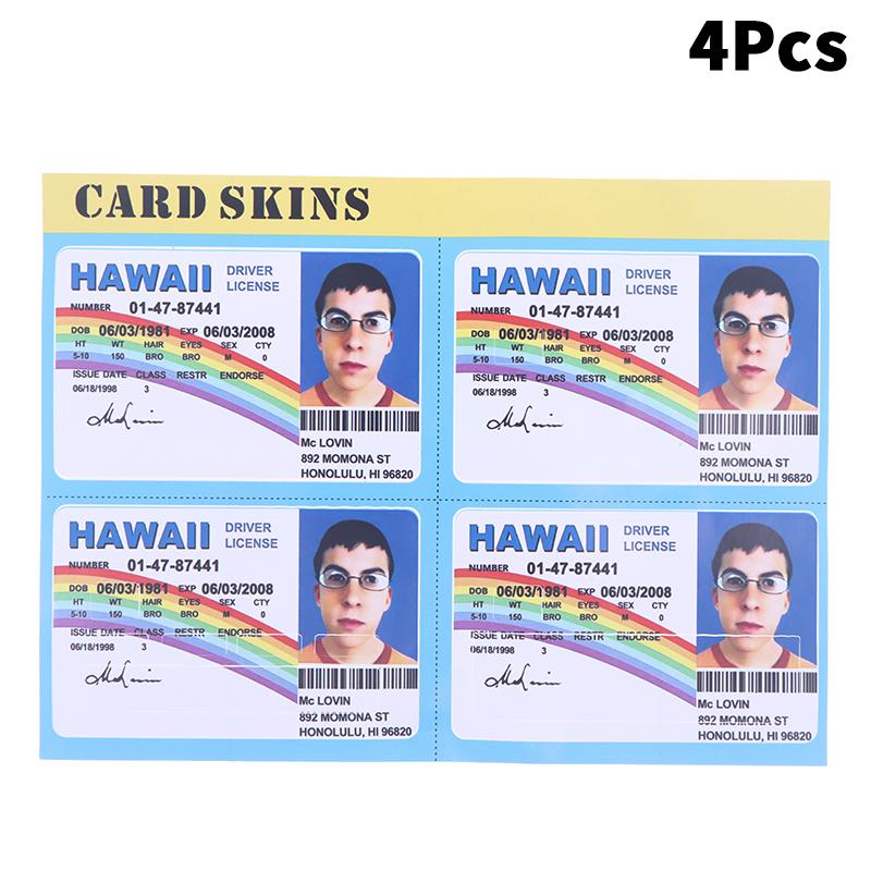 1/4 Pcs Mclovin Bank Credit Cards Bus Pass Stickers Cool Decoration Waterproof Card Driver'S License Credit Card Sticker