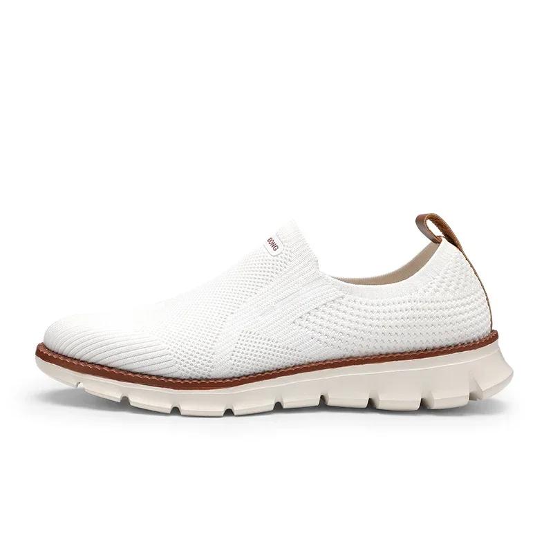 Fashionable Lightweight Leather Casual Shoes All Seasons Durable Walk Resistant Work Antiskid Comfortable Flat Shoes For Men