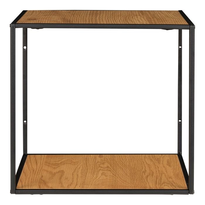 House Nordic Avery Wall Shelf 36x36x36 Cm Oak and Black 442764