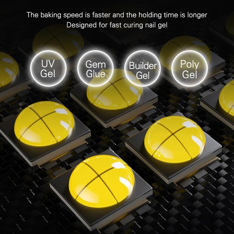 57LEDs UV LED Nail Lamp Acrylic Gel Dryer Lamp With Smart Sensor Low Heat Mode Purple Nail Art Salon Manicure Machine