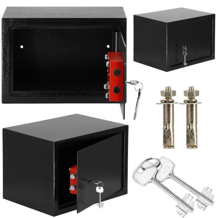 Coffre-fort SPRINGOS® pour la maison - Acier haute sécurité - Stockage argent à clé 31x20x20cm