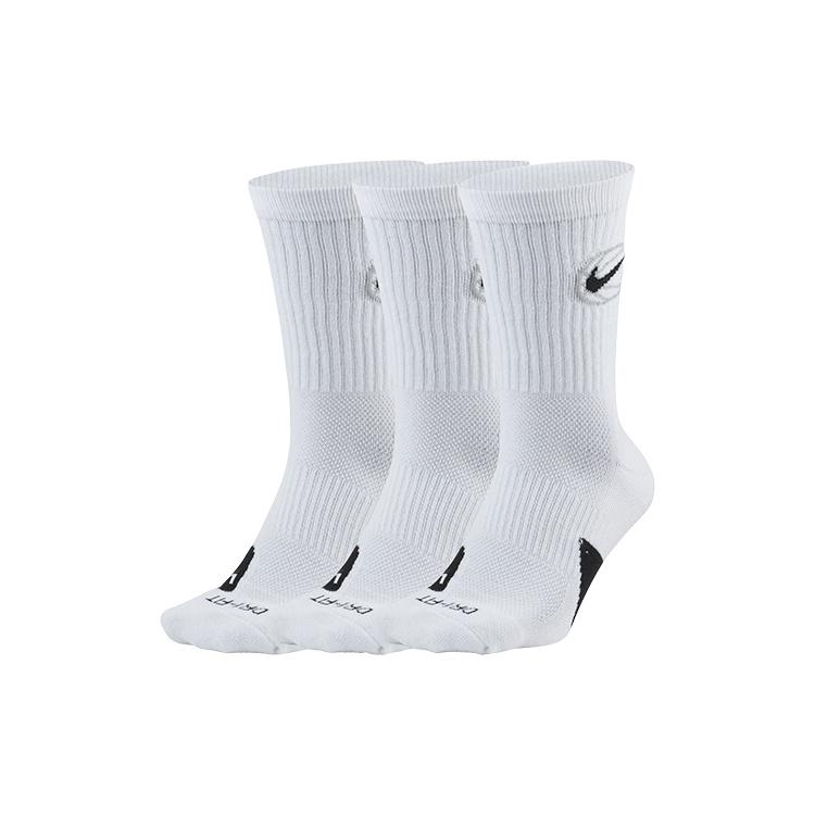 Nike Everyday Crew Basketball Sports Quick Dry Mid Tops Socks Unisex 3 Pairs White Men s DA2123-100 S