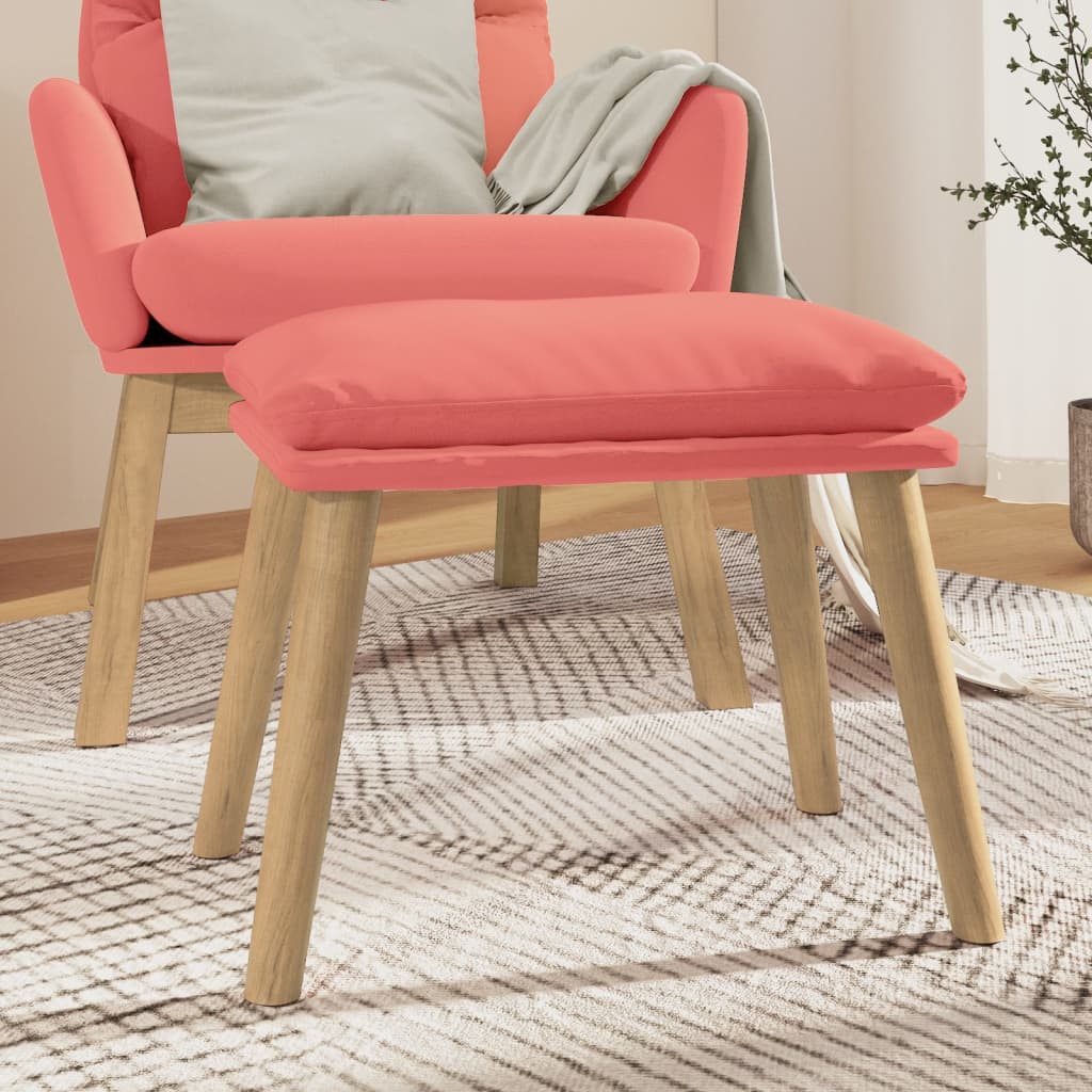 Footstool Pink 45 X 29.5 X 35 Cm Velvet